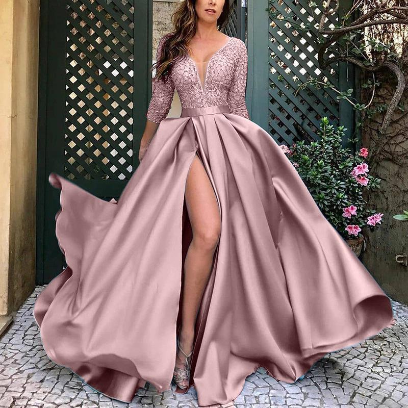 Women's Bronzing Large Swing Sexy Dress Trailing Wedding Dresses