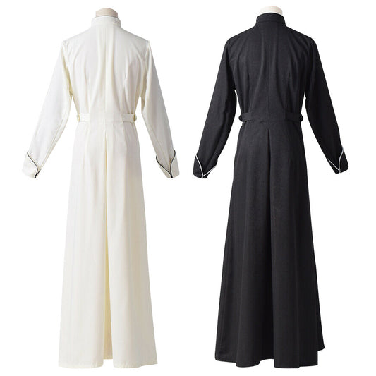 Adult Female Medieval Dress Black Beige Clerical Robe Costumes