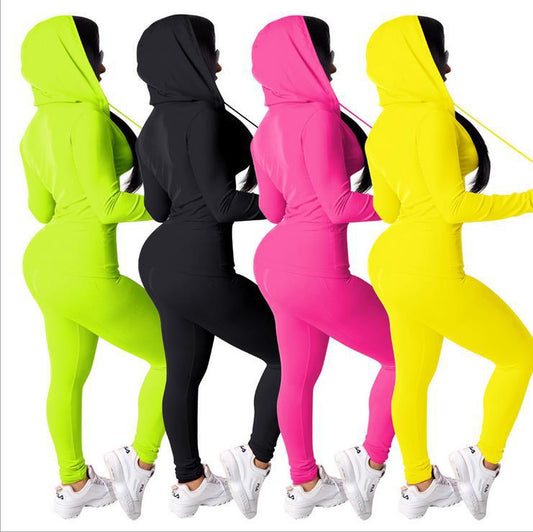 Hauts à capuche décontractés sexy de couleur unie pour le printemps