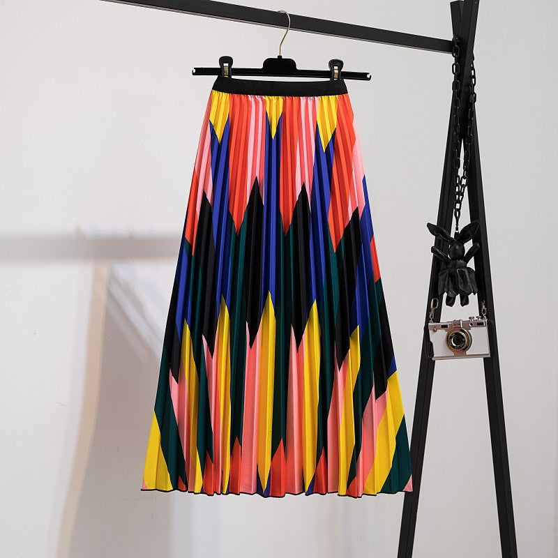 Women's Fashion Trendy Innovative Pleated Mid-length Skirts