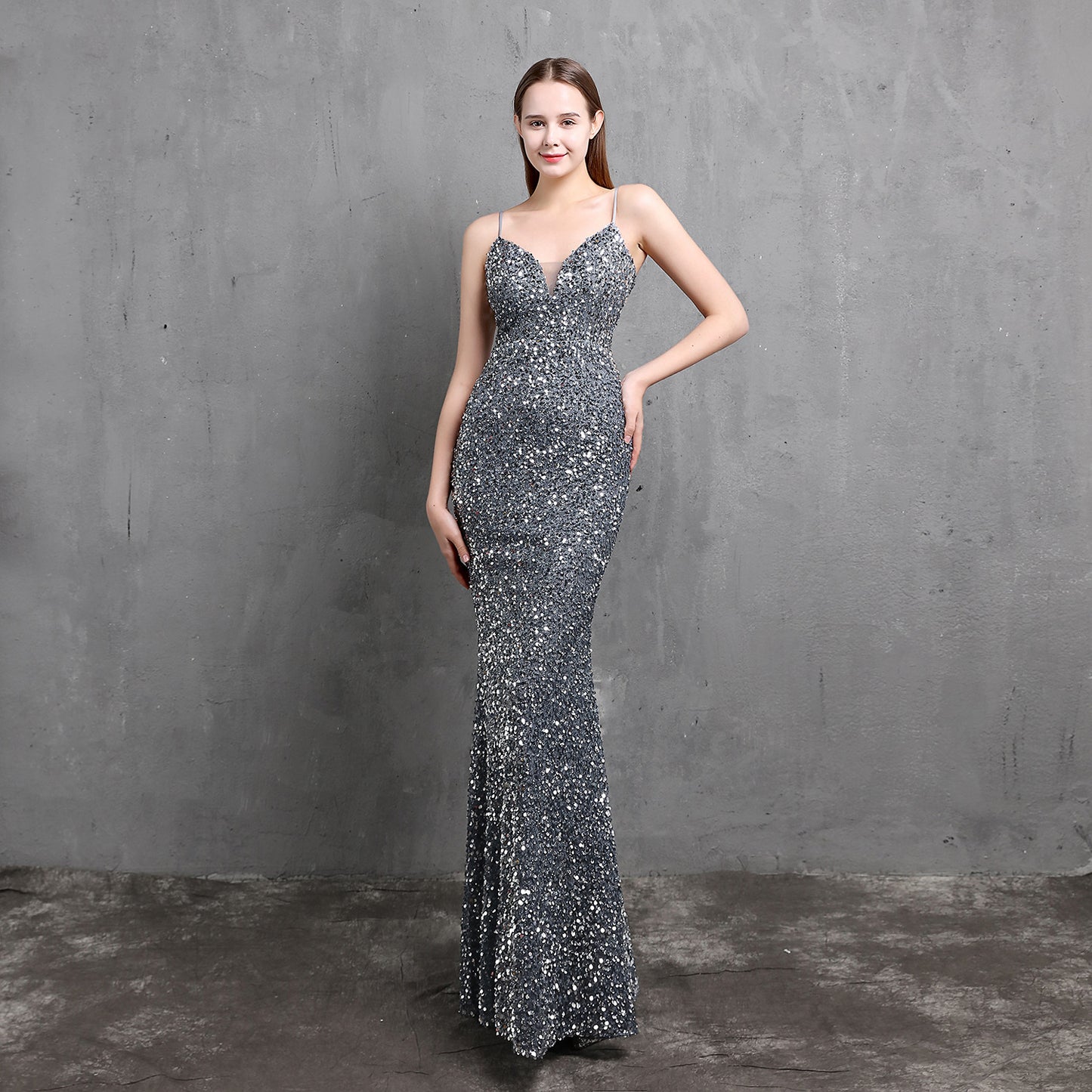 Artistic Colorful Sequin Party Dress Sexy Wedding Dresses