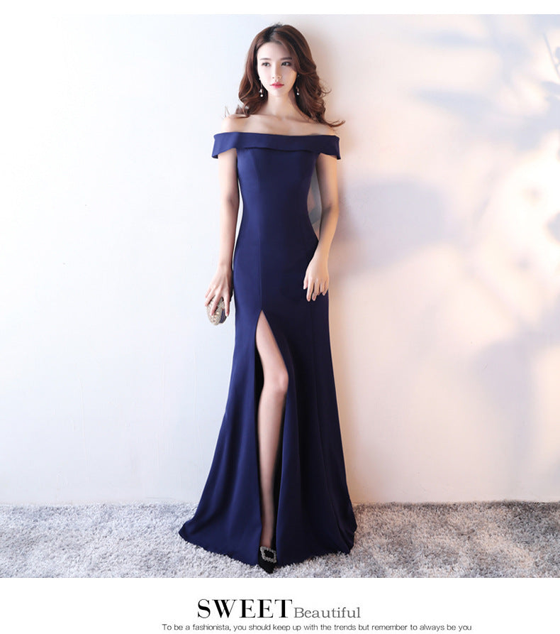 Women's Dress Banquet Elegant Long Sexy Black Wedding Dresses