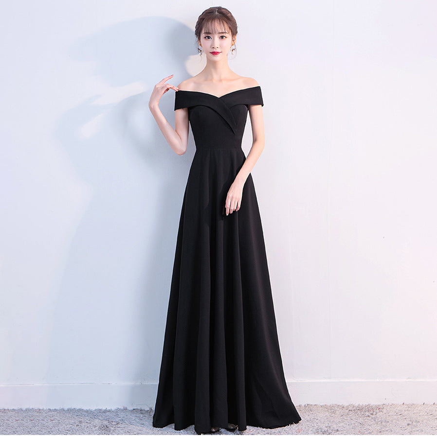 Women's Dress Banquet Black Party Sexy Long Wedding Dresses