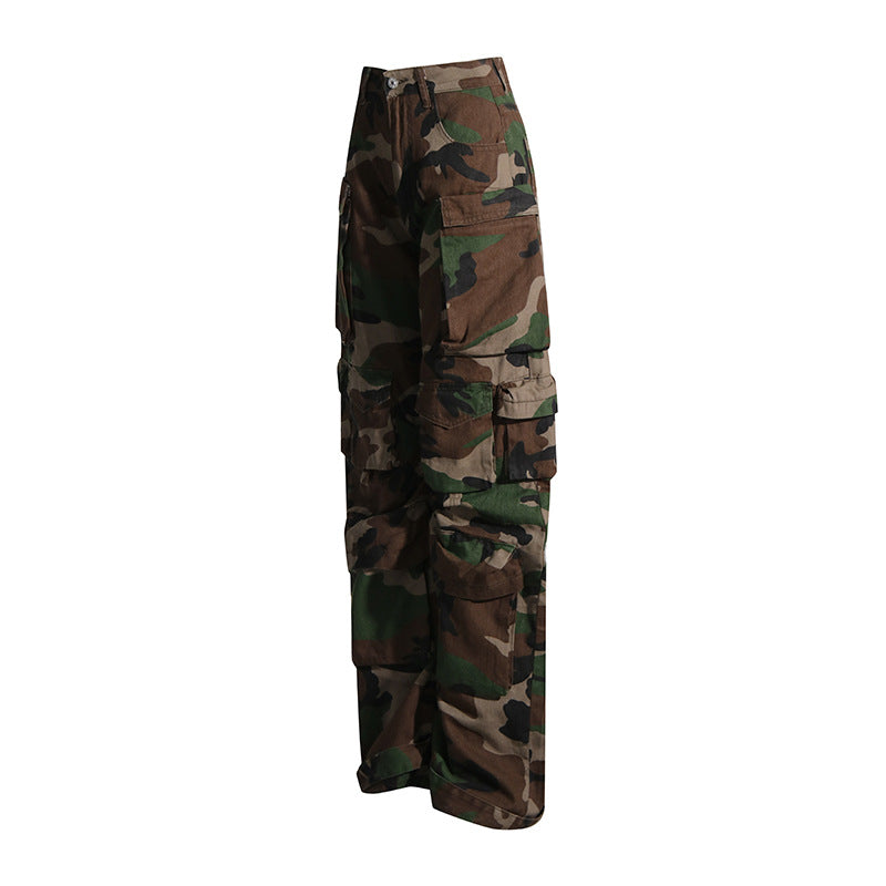 Women's Design Sense Camouflage Cargo Cool Handsome Jeans