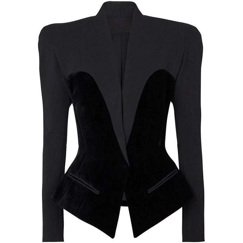 Stylish Fashion Structure Profile Veet Stitching Blazers