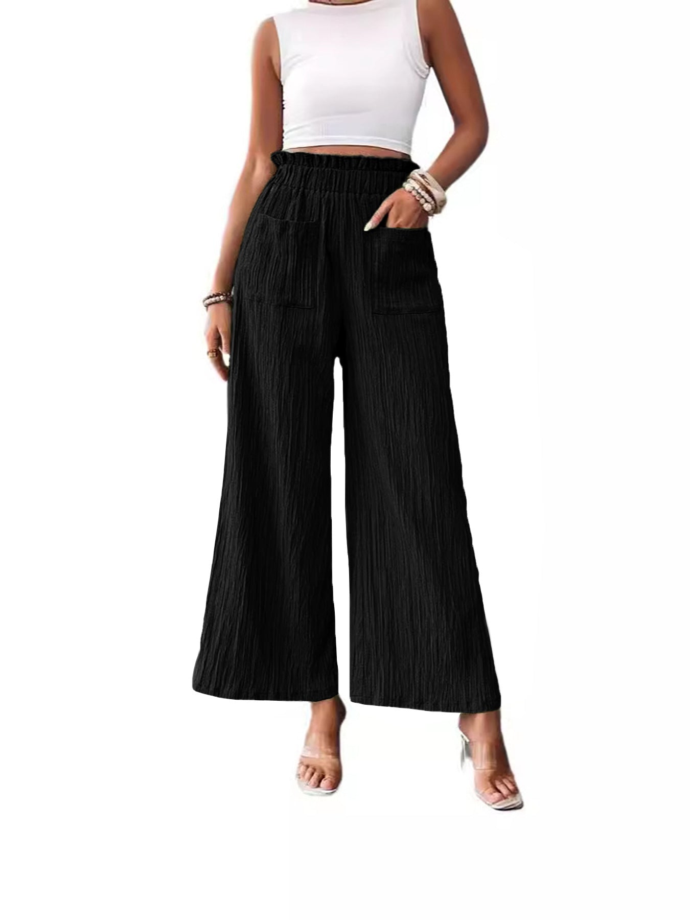 Women's Solid Color Casual Loose Slimming Trousers Pants