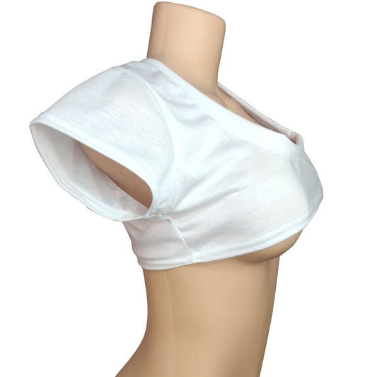 T-shirt nombril sexy à manches bandeau en tricot pour le sexe