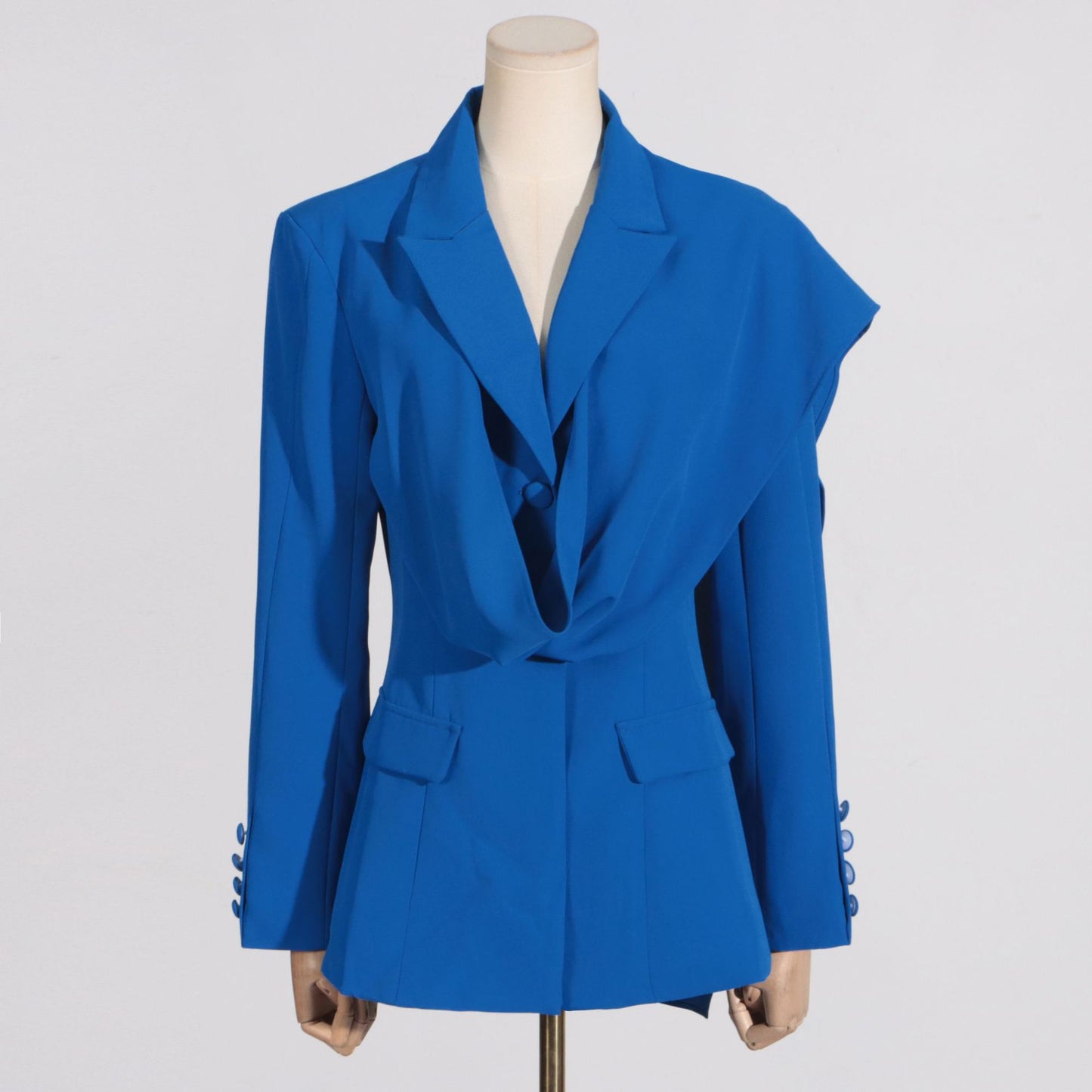 Women's Fashionable Autumn Blue Design Formal Wear Blazers