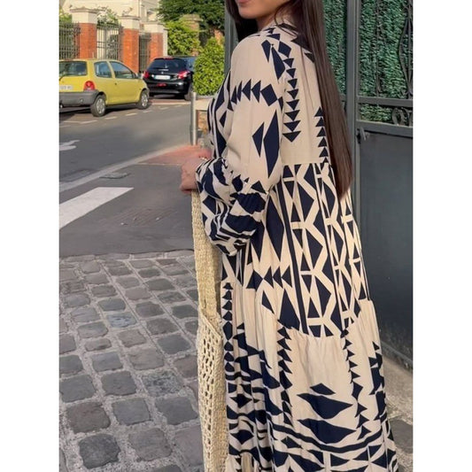 Women's Charming Printed Shirt Bohemian Dress Dresses