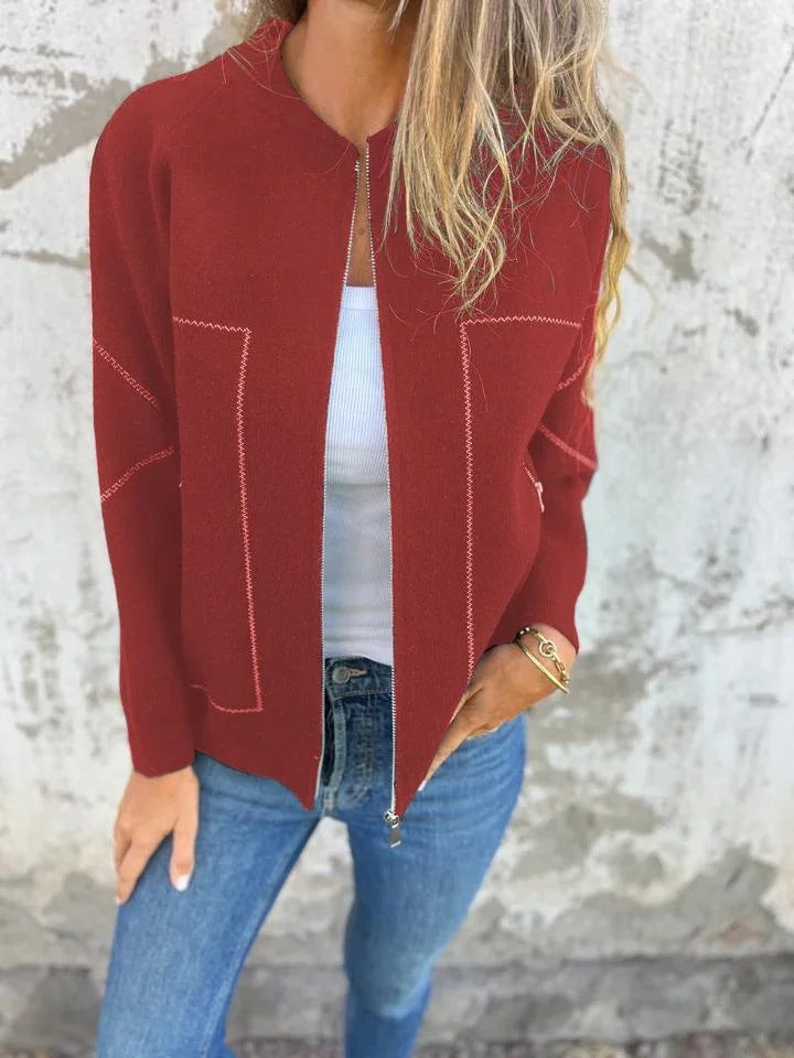 Comfortable Innovative New Zipper Solid Color Jackets