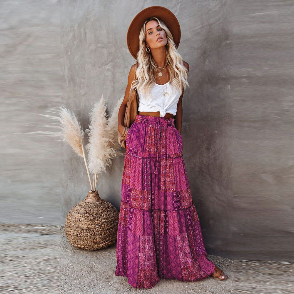 Style Loose Casual High Waist Long Skirts