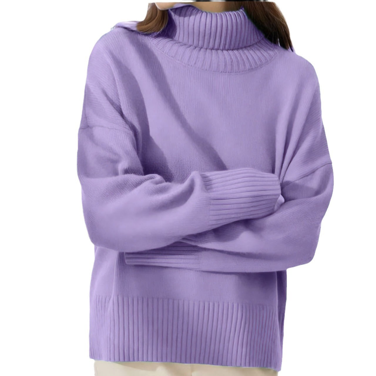 Solid Color Pullover Not Easy To Knitwear