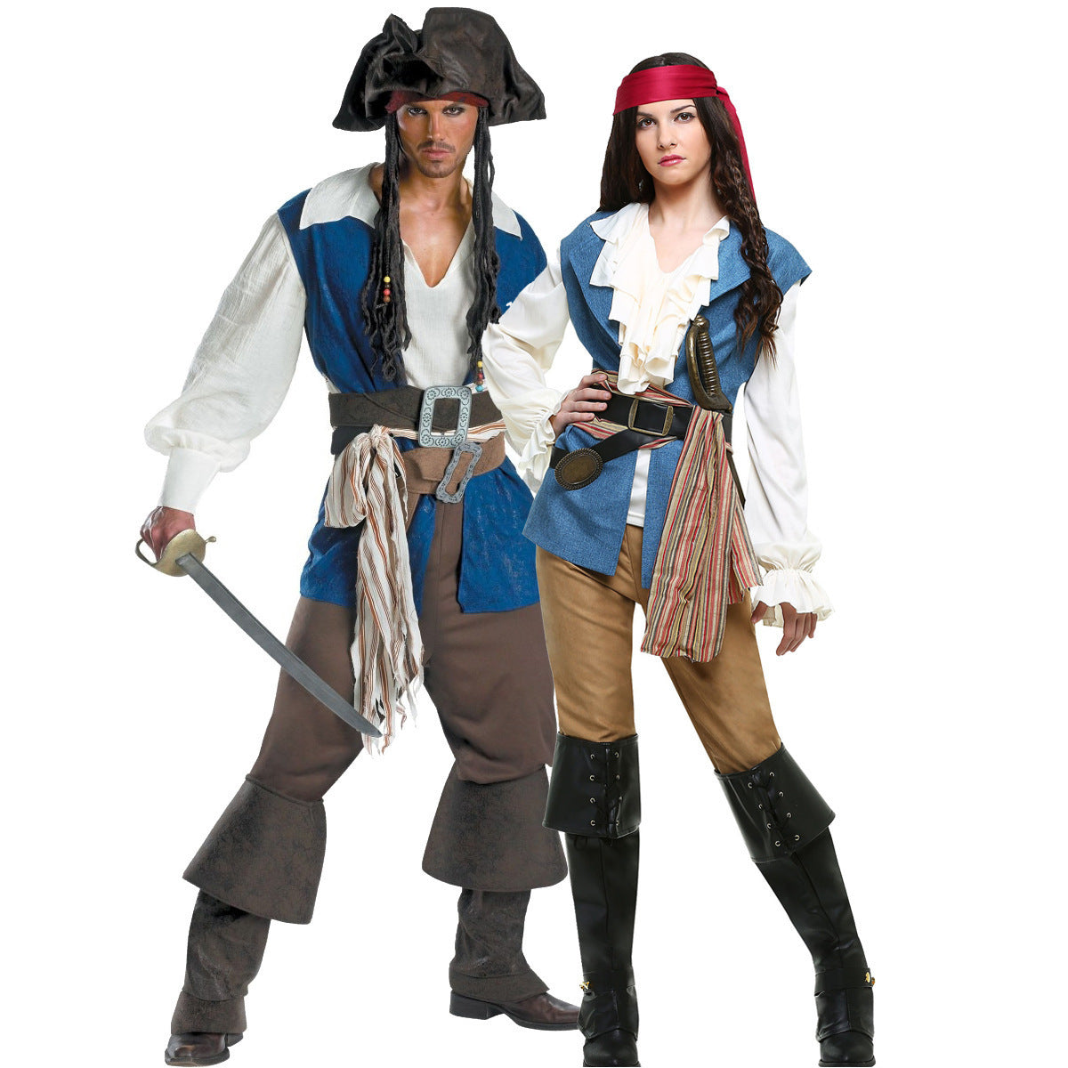 Men's Game Caribbean Pirate Ship Captain Sailor Costumes