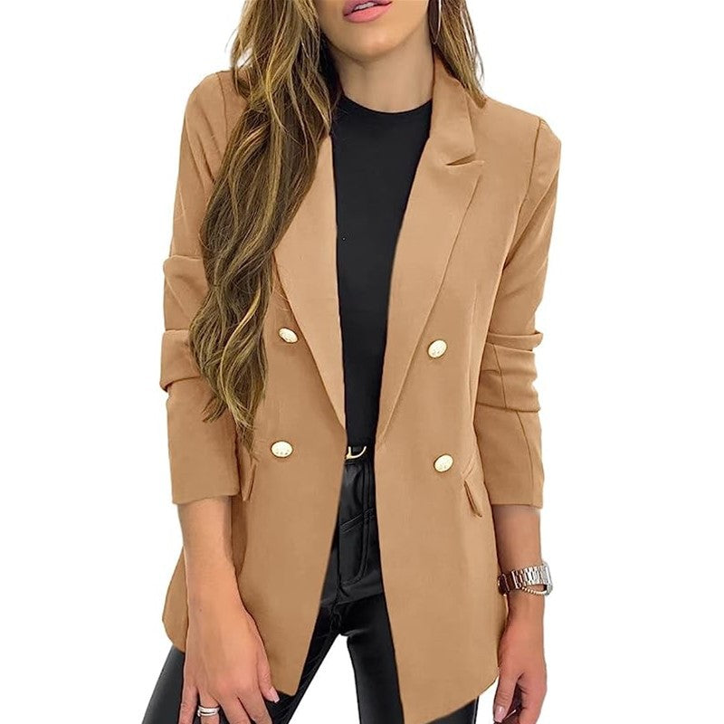 Women's Small Solid Color Casual Long Sleeves Blazers