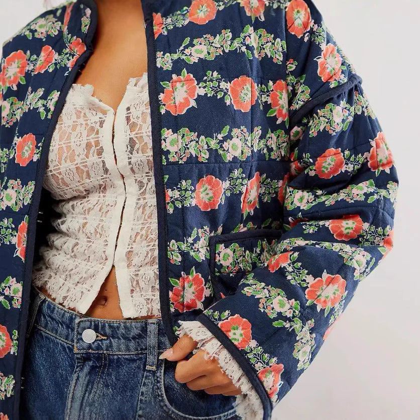 Women's New French Retro Pattern Print Jackets