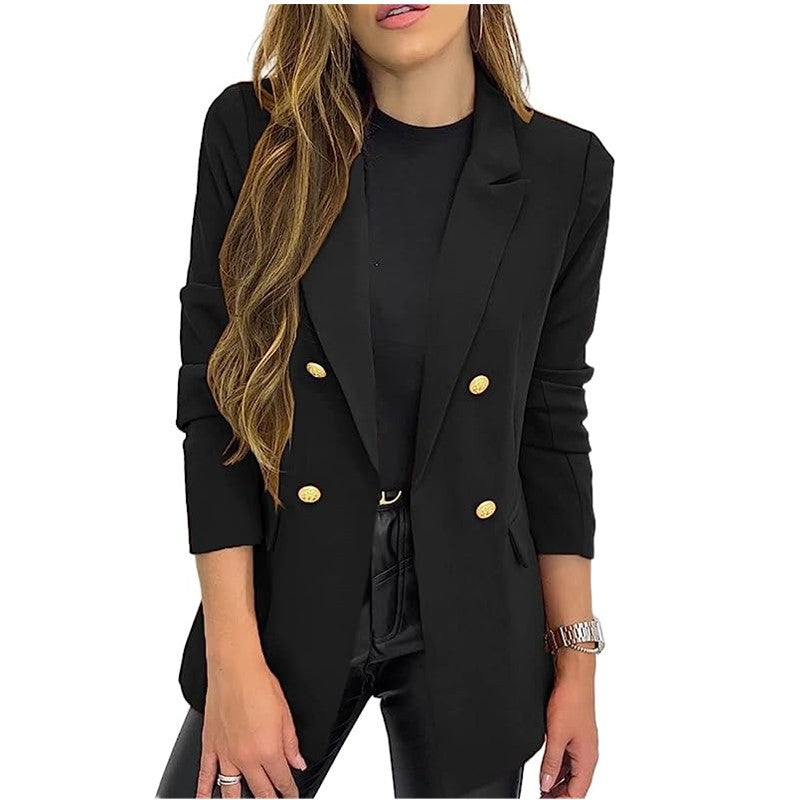 Women's Small Solid Color Casual Long Sleeves Blazers