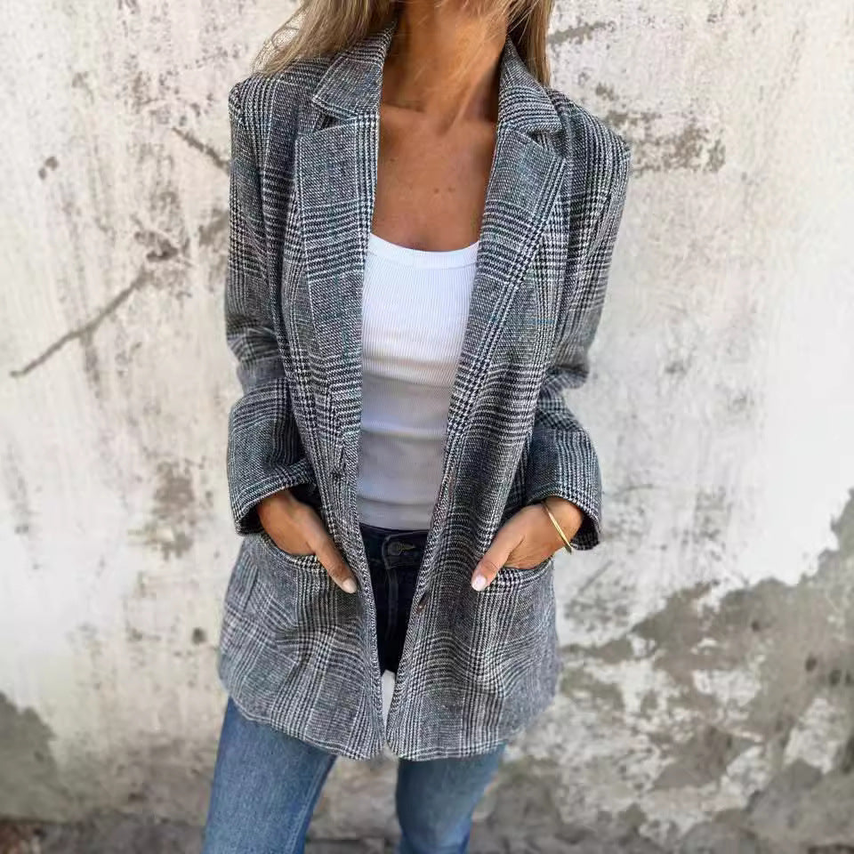 Women's Elegant Casual Fashion Retro Lapel Blazers