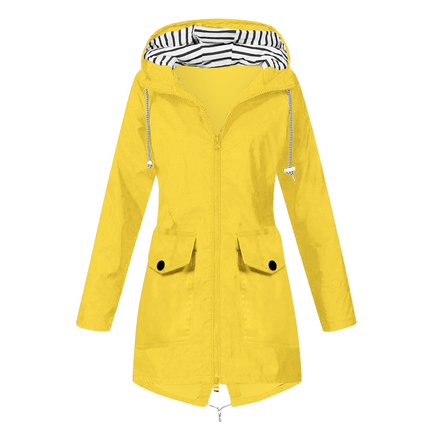 Women's Shell Windproof Outdoor Striped Hooded Mountaineering Water-repellent Coats