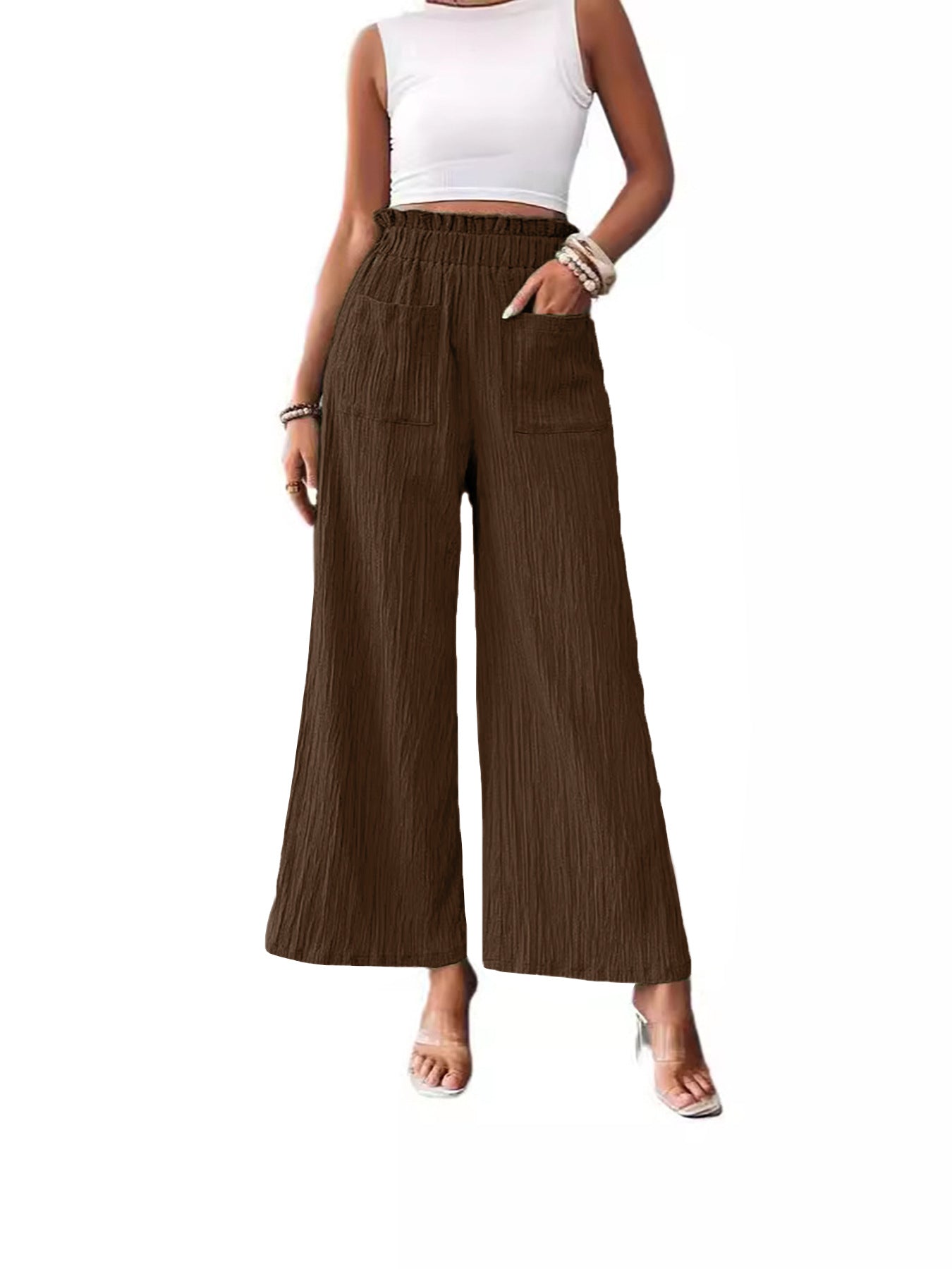 Women's Solid Color Casual Loose Slimming Trousers Pants