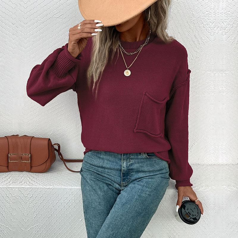 Women's Popular Fashion Wear Long Sleeve Solid Sweaters