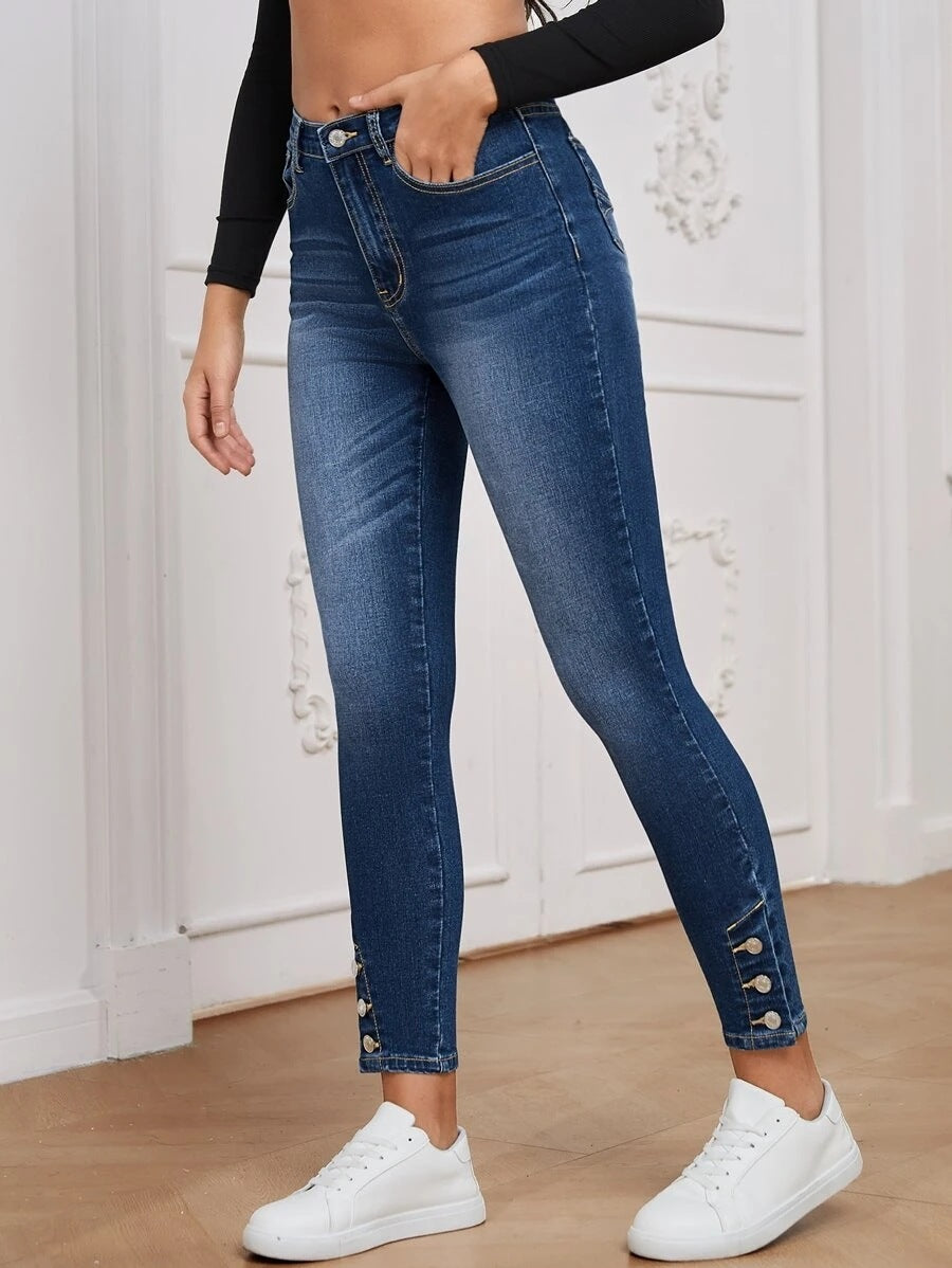 Women's Fashionable High Elastic Clinch Tight Denim Jeans