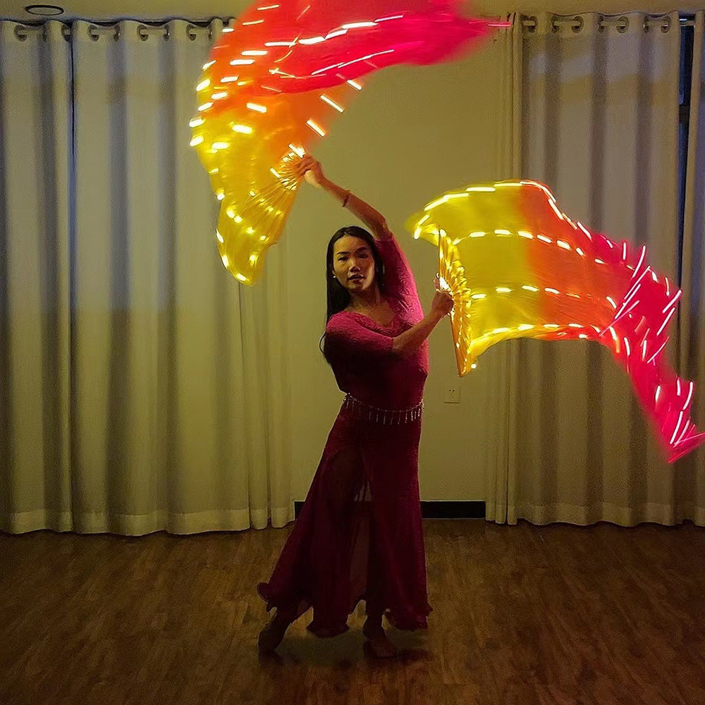 Luminous Fan Reddish Yellow Gradient Color Cord Lighting Costumes