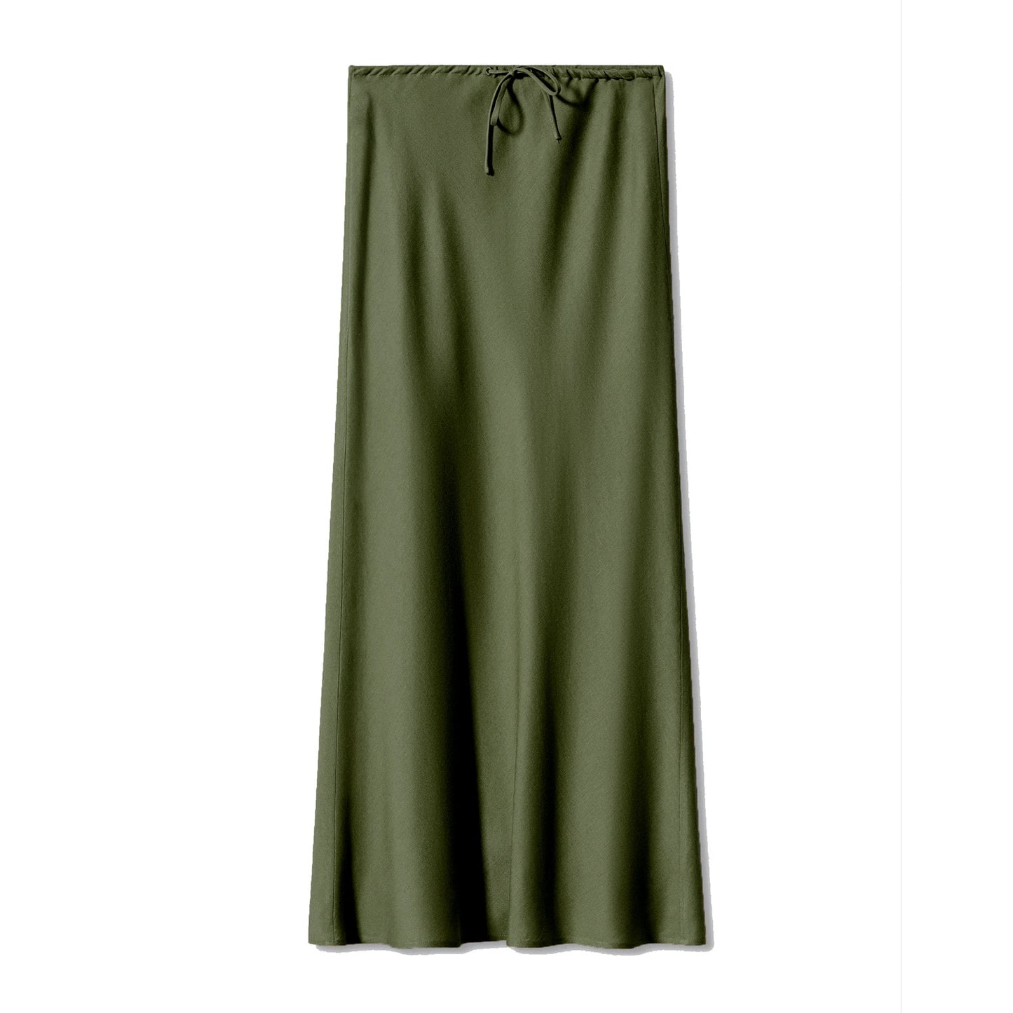 Women's Quality Satin Long Dress Waist Drawstring Skirts