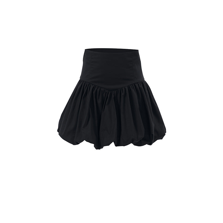 Women's White Elegant Pure Cotton Balloon Commuting Skirts