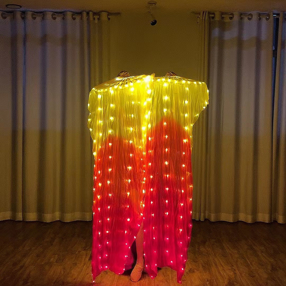 Luminous Fan Reddish Yellow Gradient Color Cord Lighting Costumes