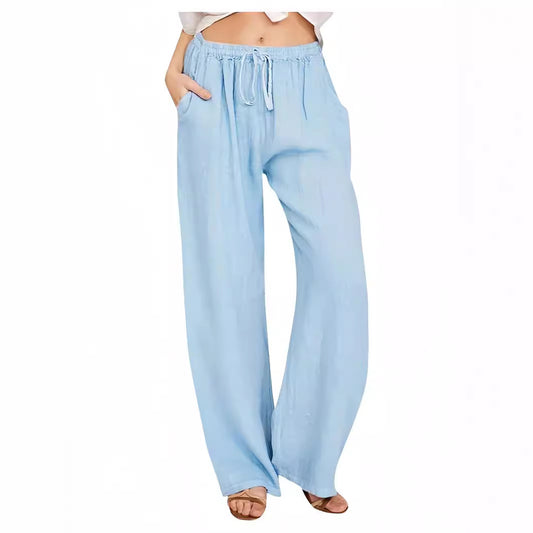 Women's Summer Wide Leg Drawstring Loose With Pants