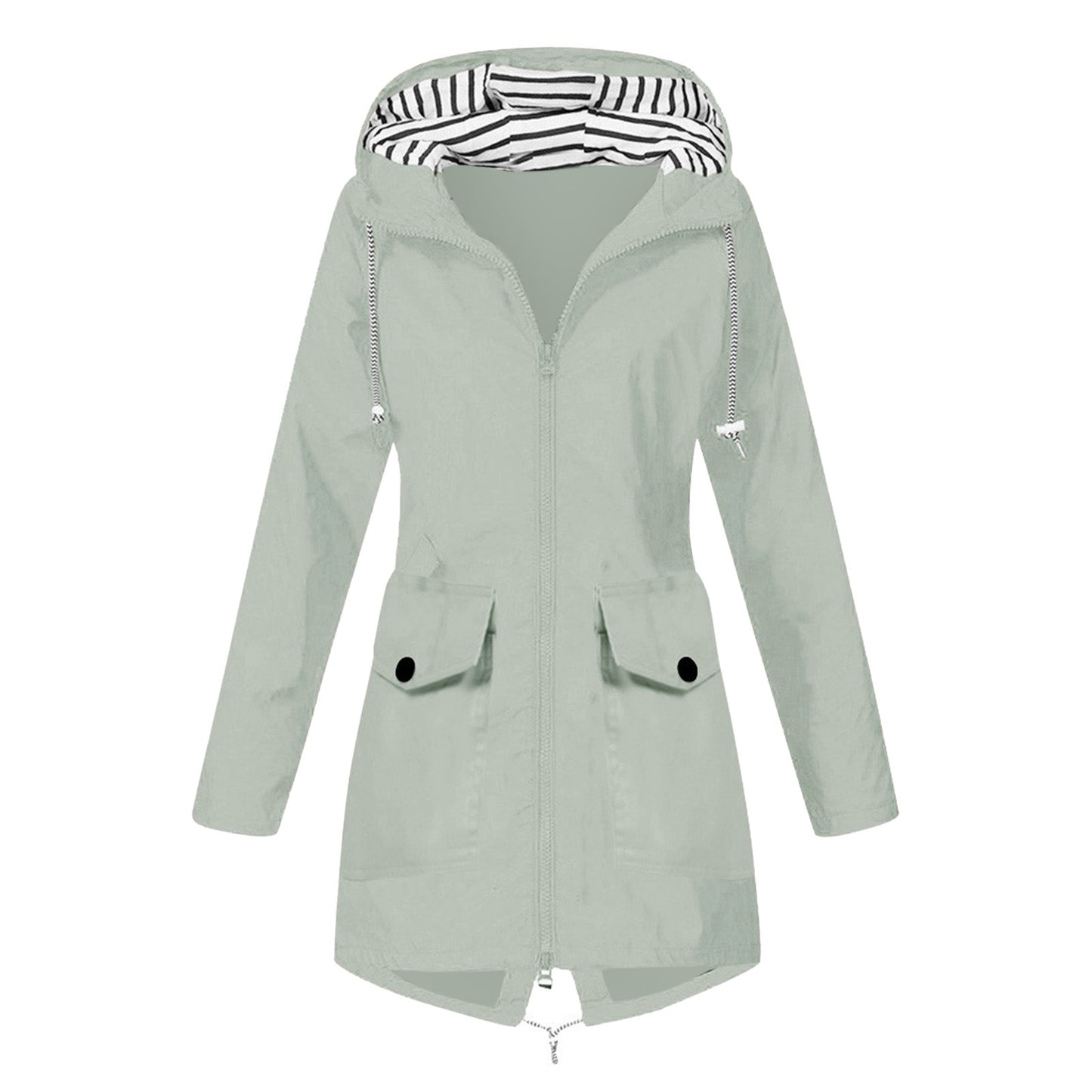 Women's Shell Windproof Outdoor Striped Hooded Mountaineering Water-repellent Coats