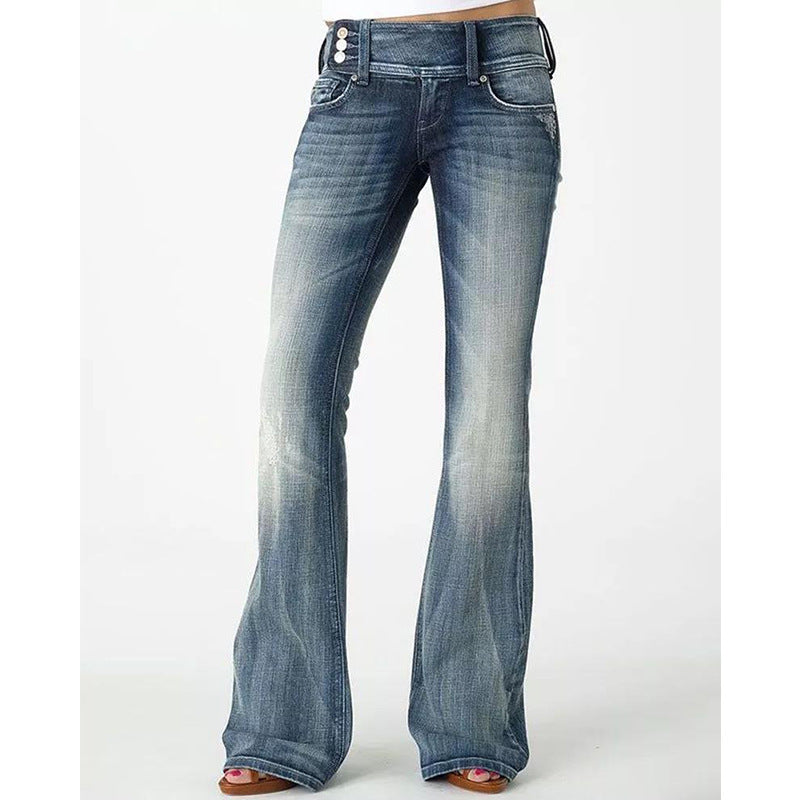 Attractive Source Retro Side Button Skinny Jeans