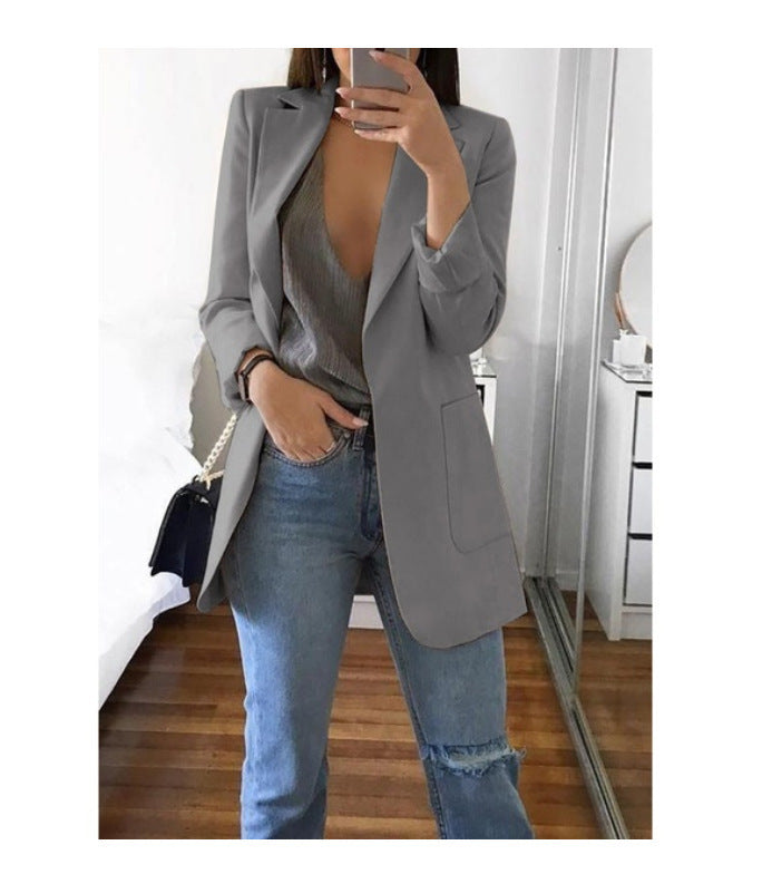 Women's Fashion Solid Color Collar Graceful Blazers