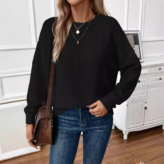 Women's Simple Stylish Casual Solid Color Pullover Sweaters