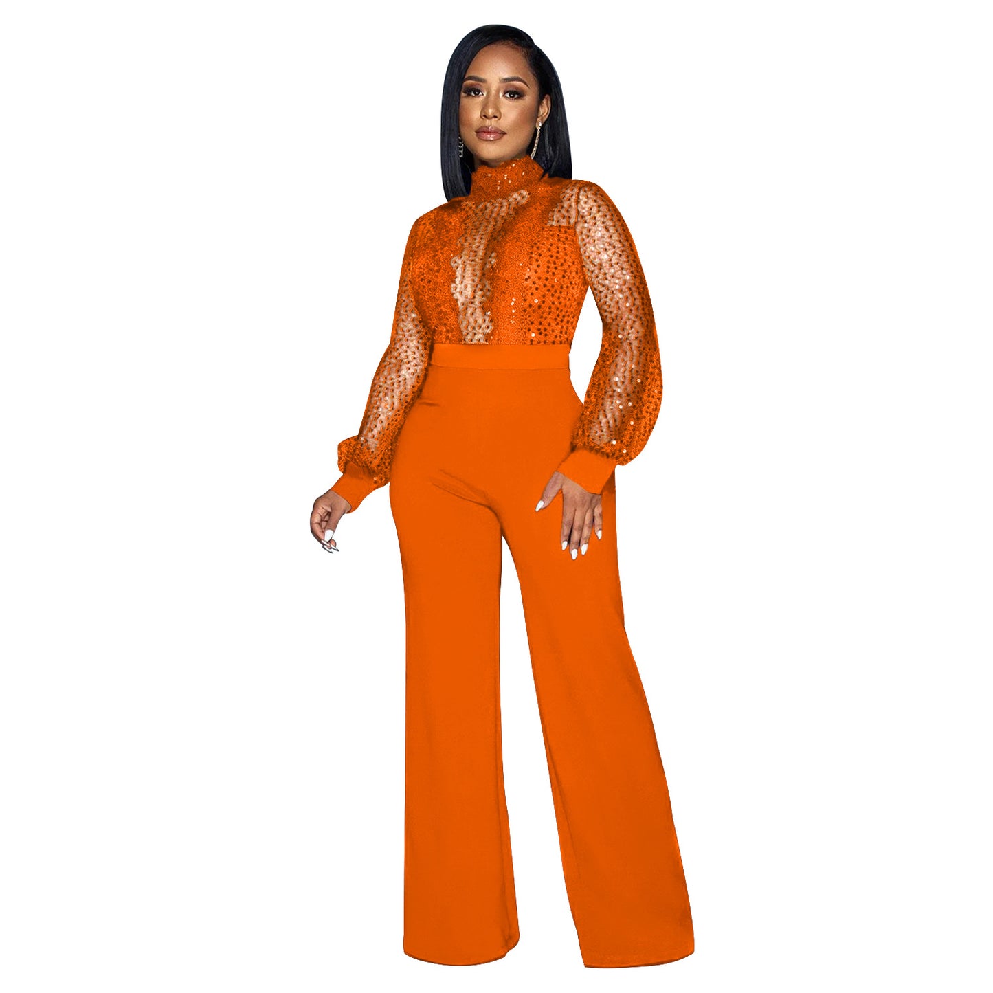 Women's Stylish Fashion Wear Long-sleeved Trousers Jumpsuits