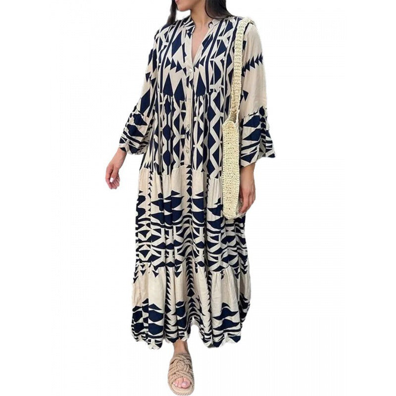 Women's Charming Printed Shirt Bohemian Dress Dresses