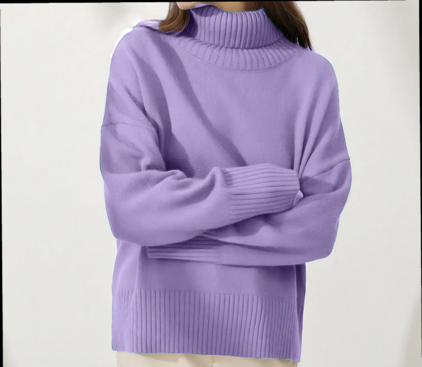 Solid Color Pullover Not Easy To Knitwear