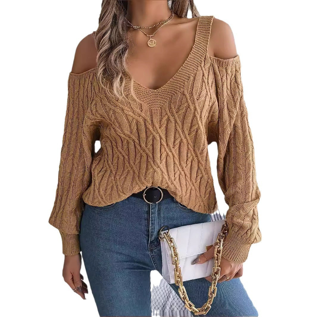 Women's Casual Solid Color Twist Lantern Sleeve Sweaters