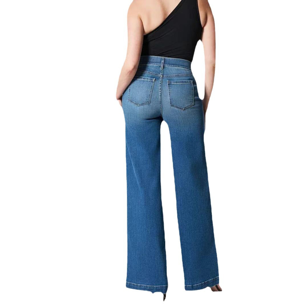 Women's Waist Wide Leg Vintage Four-sided Stretch Jeans