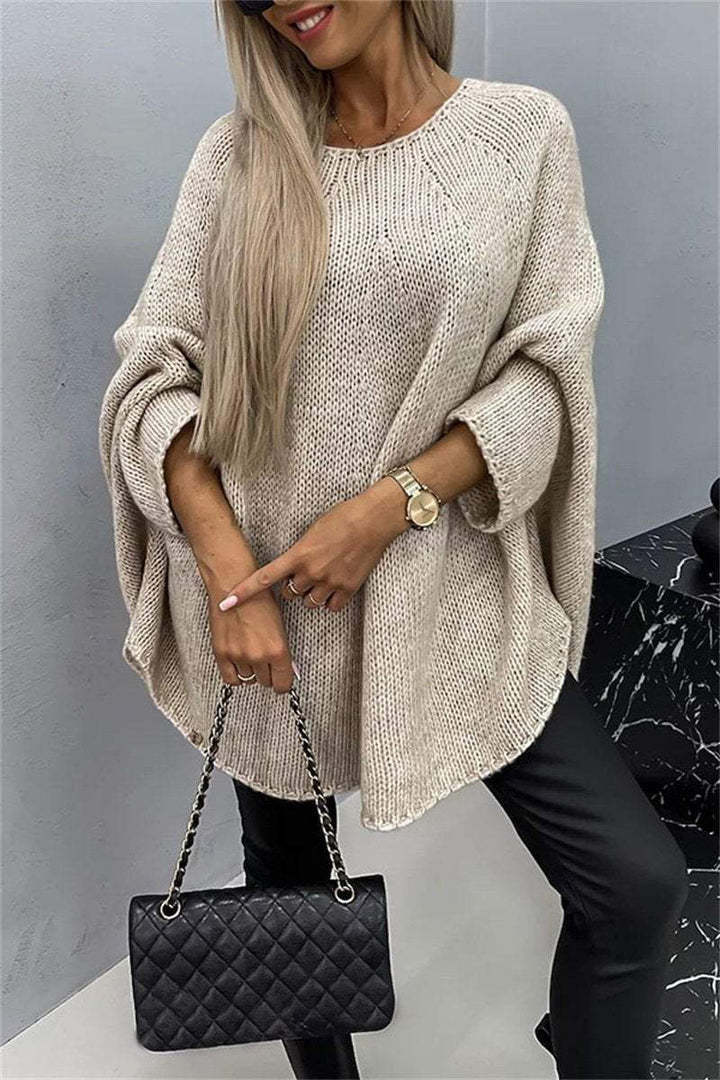 Women's Autumn Cape Poncho Fashionable Knitted Shawl Sweaters