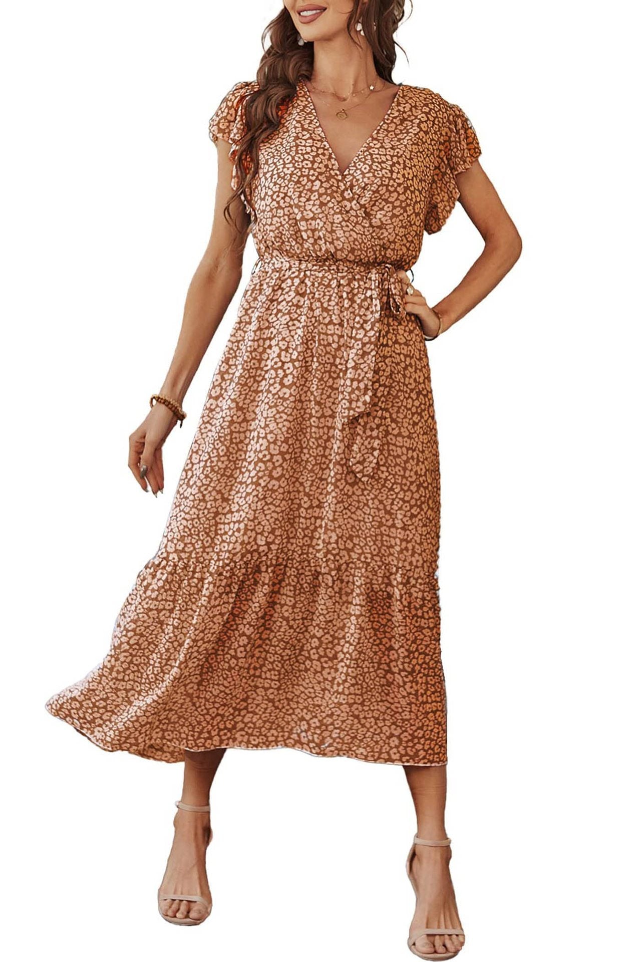 Women's Mid-length Summer Short-sleeved Printed Dress Dresses