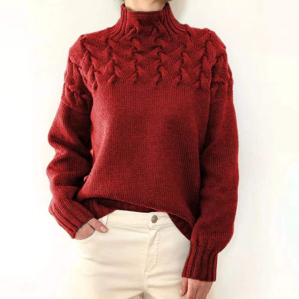 Women's Long-sleeved Turtleneck Solid Color Pullover Sweaters