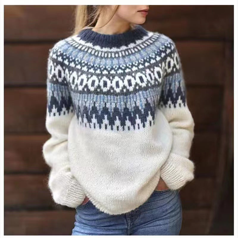 Women's Acrylic Thick Needle Thickened Jacquard Knitted Sweaters