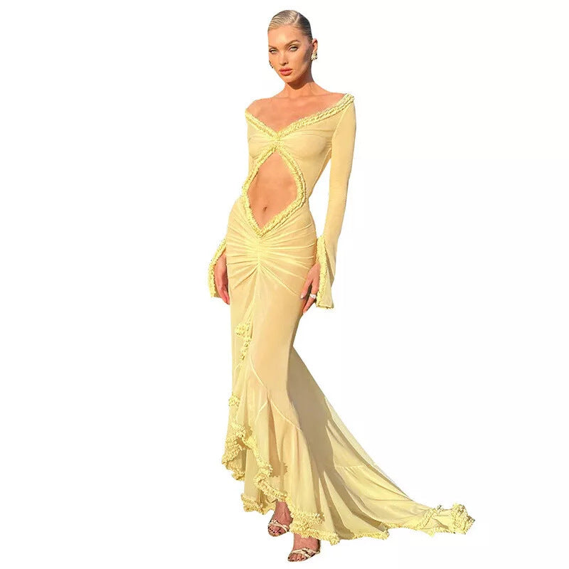 Style High Sense Temperament Goddess Slim Evening Dresses