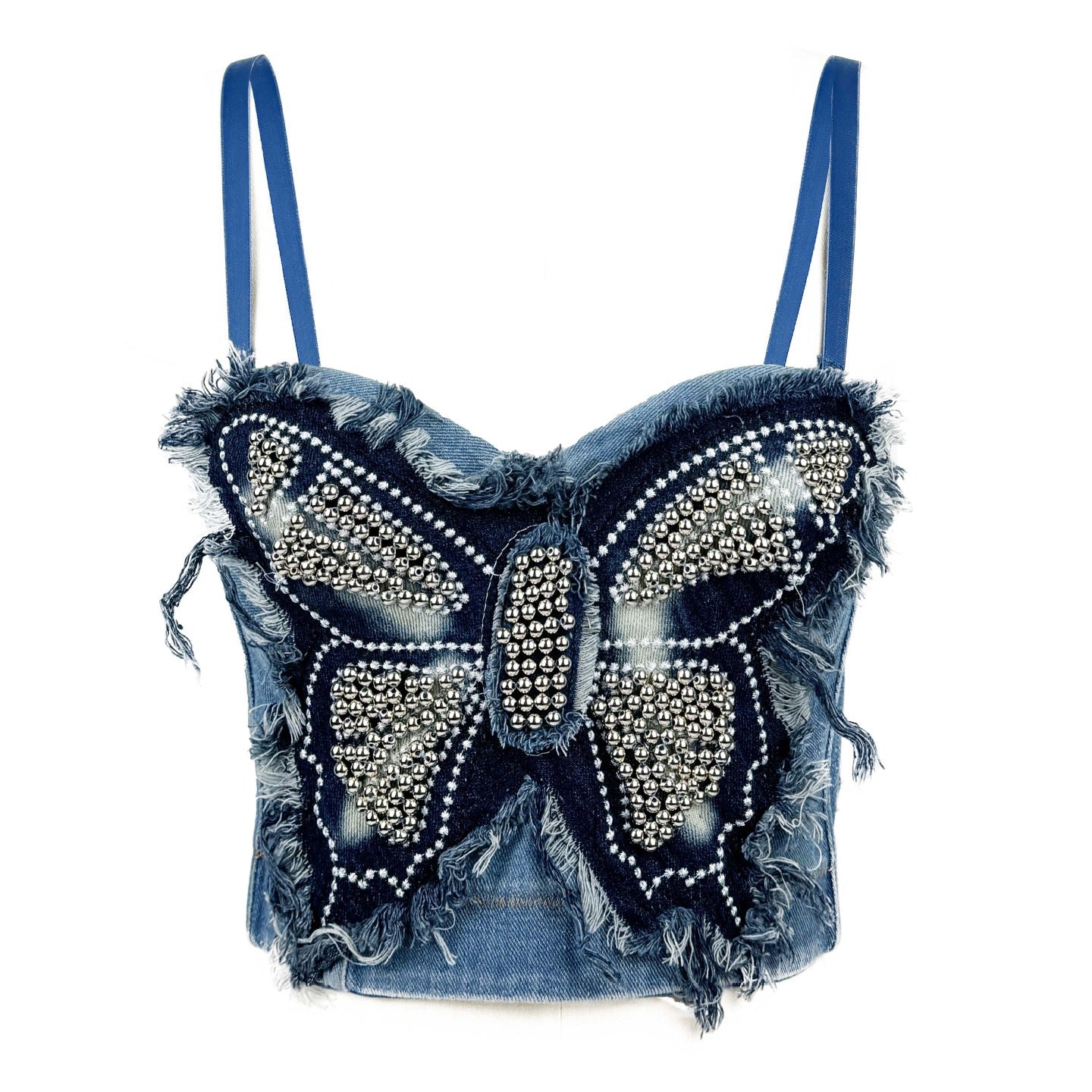 Tube Personality Soutien-gorge de vêtements d'extérieur de haute qualité Hauts en denim patchwork