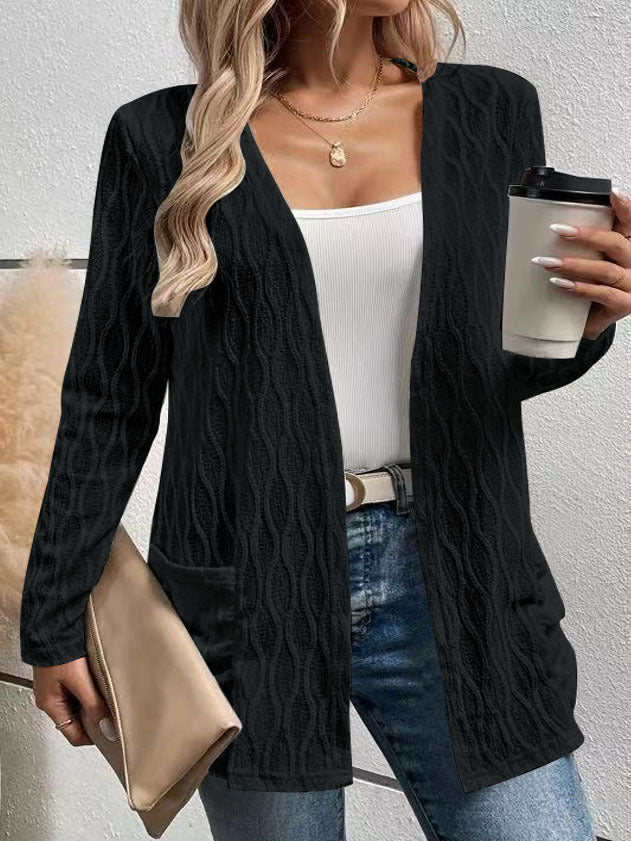 Women's Home Leisure Temperament Commute Knitted Long Jackets