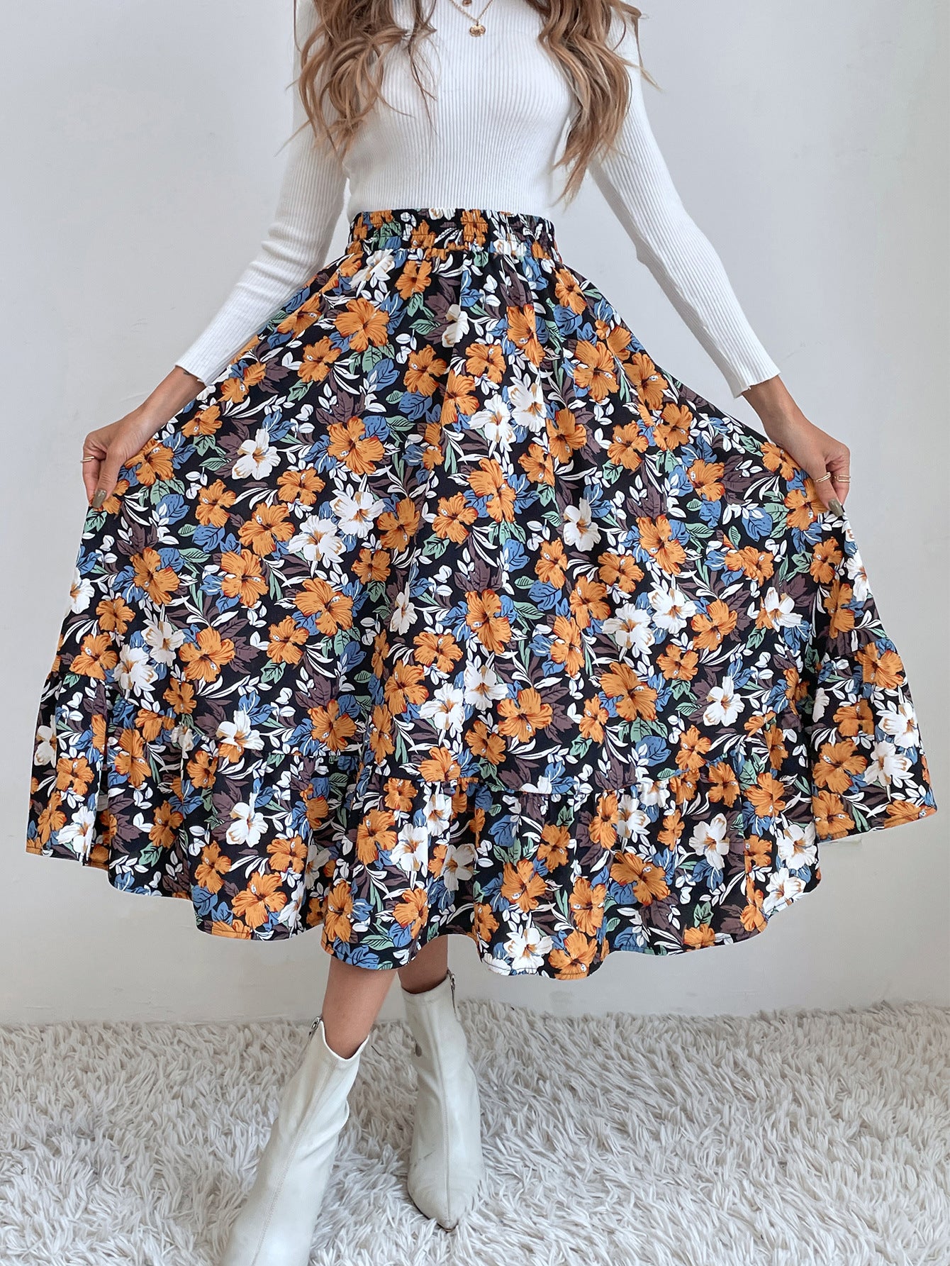 Women's Fashion Mid-length Slim Fit A- Line Skirts