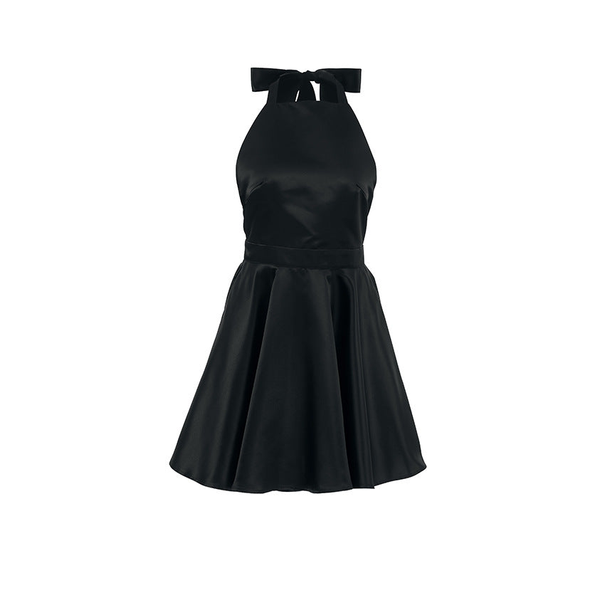 Robe licou sans manches taille haute pour femme Robes de printemps