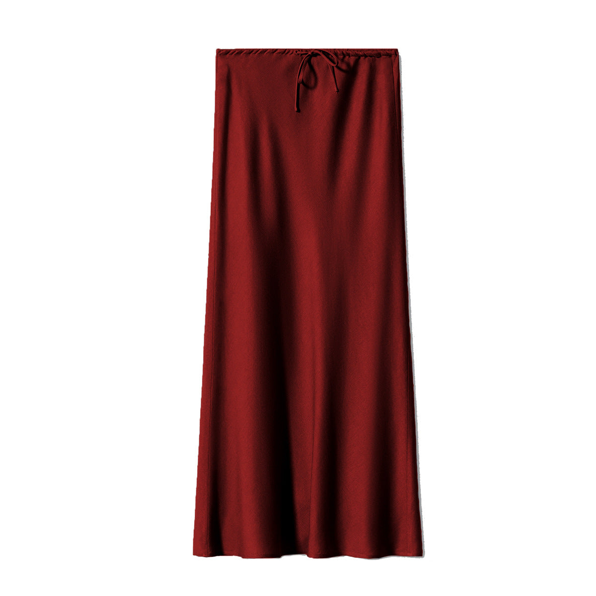 Women's Quality Satin Long Dress Waist Drawstring Skirts