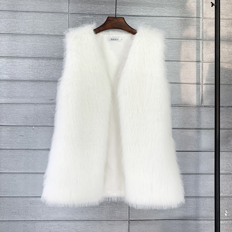 Women's Mid-length Fox Fur Warm Imitation Tuscan Coats